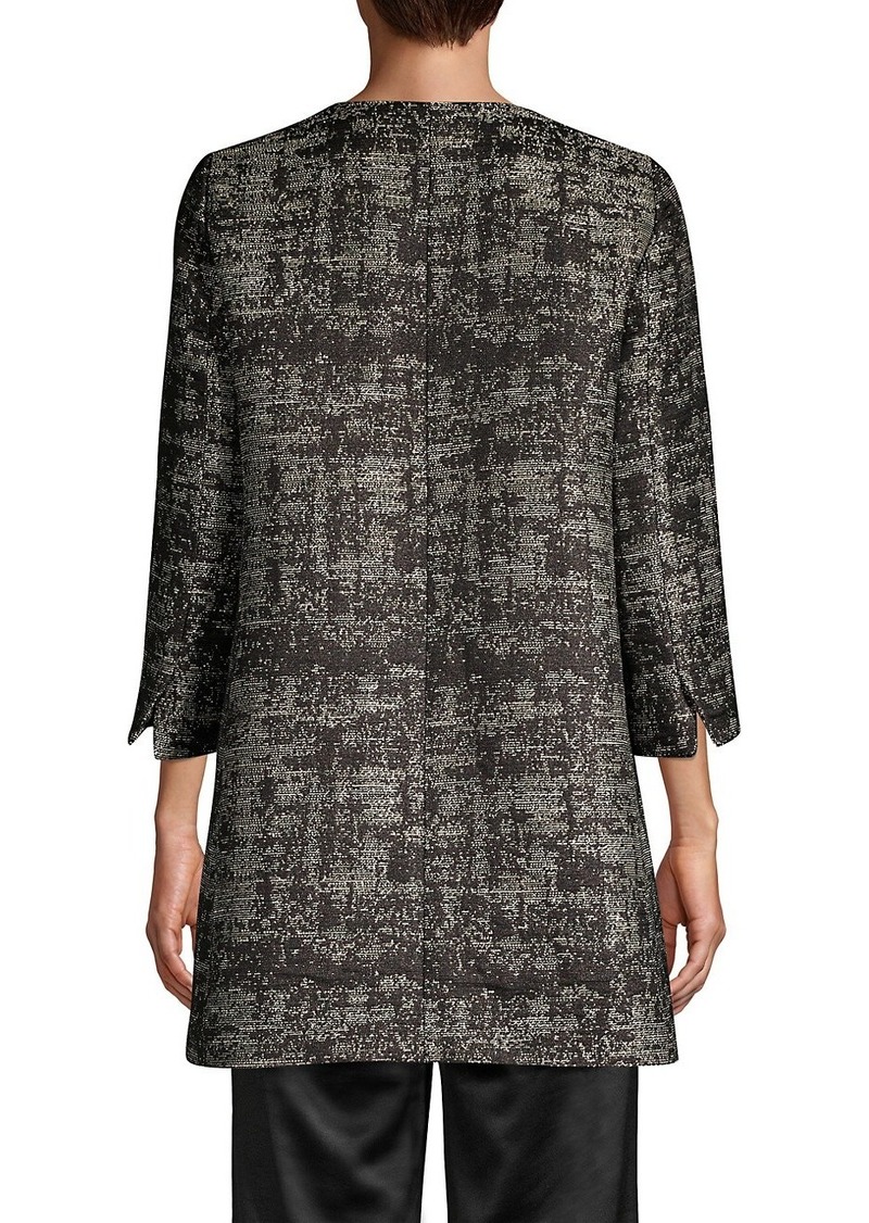 Metallic Jacquard Open-Front Topper Coat - 75% Off!