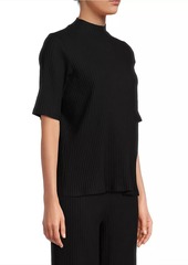 Eileen Fisher Mock Neck Elbow-Sleeve Top