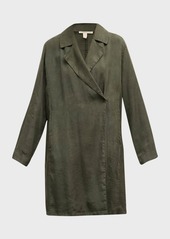 Eileen Fisher Notched-Lapel Garment-Dyed Woven Coat