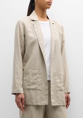 Eileen Fisher Open-Front Organic Linen Blazer