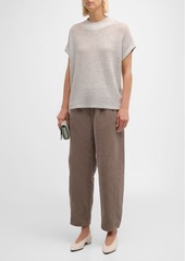 Eileen Fisher Open-Stitch Boxy Merino Wool Sweater