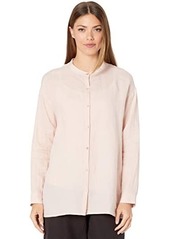 Eileen Fisher Organic Handkerchief Linen Mandarin Collar Shirt
