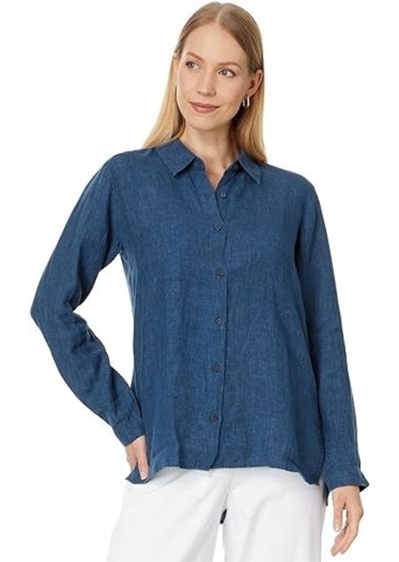 Eileen Fisher Petite Classic Collar Long Shirt