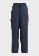 Eileen Fisher Petite Cropped Washed Silk Cargo Pants