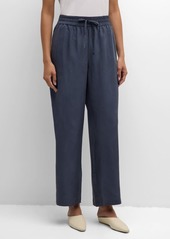 Eileen Fisher Petite Cropped Washed Silk Cargo Pants