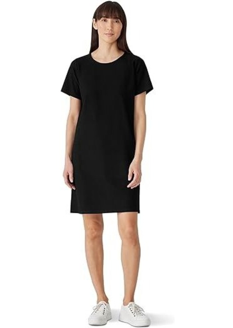 Eileen Fisher Petite Jewel Neck Knee Length Dress