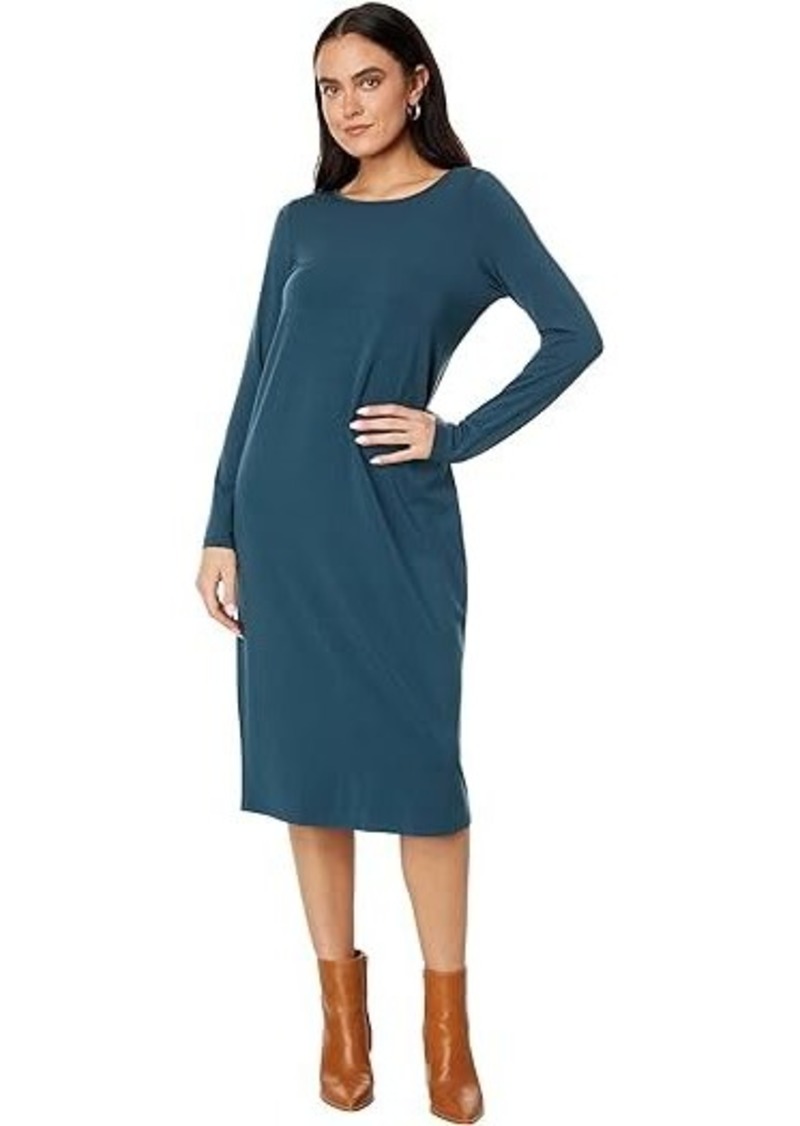 Eileen Fisher Petite Jewel Neck Slim Full Length Dress