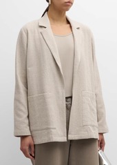 Eileen Fisher Petite Open-Front Organic Cotton Tweed Blazer