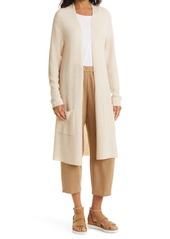 Eileen Fisher Open Front Long Cardigan in Cashew at Nordstrom