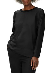 Eileen Fisher FT BATEAU NECK ELBOW SLV TUNIC in Black at Nordstrom