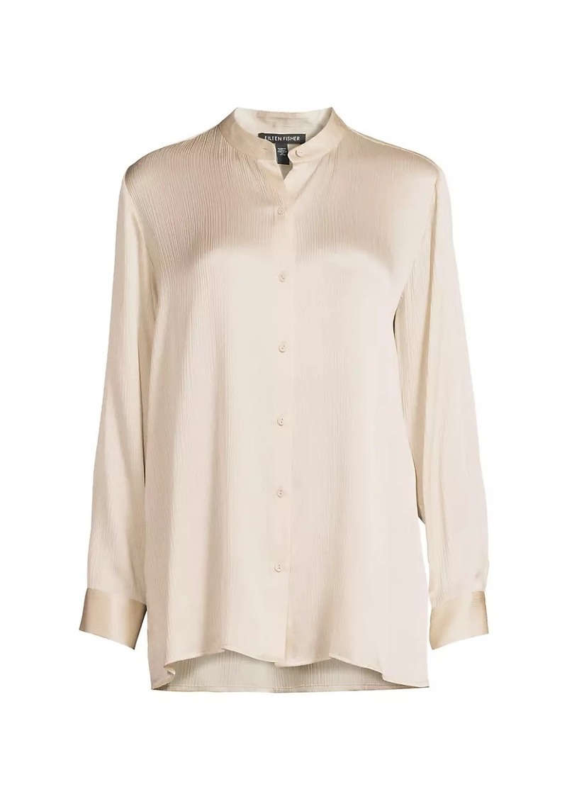 Eileen Fisher Plisse Silk Shirt