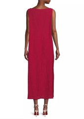 Eileen Fisher Plisse V-Neck Midi-Dress