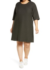 Plus Size Women's Eileen Fisher Jacquard Weave T-Shirt Dress