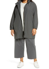 Plus Size Women's Eileen Fisher Organic Cotton & Nylon Hooded Coat