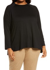 Plus Size Women's Eileen Fisher Raglan Sleeve Stretch Jersey Tunic