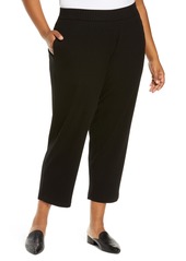 Eileen Fisher Rib Tapered Ankle Pants in Black at Nordstrom