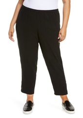 Eileen Fisher Tapered Pants with Side Slits in Black at Nordstrom