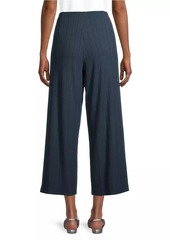 Eileen Fisher Rib-Knit Cropped Wide-Leg Pants