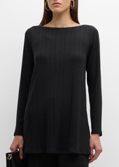 Eileen Fisher Ribbed Bateau-Neck Top