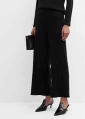 Eileen Fisher Ribbed Wide-Leg Ankle Pants