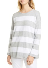 Women's Eileen Fisher Boxy Stripe Organic Cotton Sweater