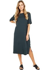 Eileen Fisher Round Neck Short Sleeve Dress with Side Slits
