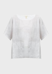 Eileen Fisher Scoop-Neck Handkerchief Organic Linen Top