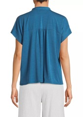 Eileen Fisher Shirred Henley Top