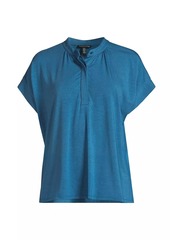 Eileen Fisher Shirred Henley Top