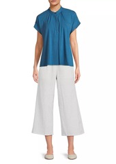 Eileen Fisher Shirred Henley Top