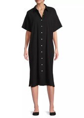 Eileen Fisher Short-Sleeve Cotton Shirtdress