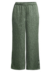 Eileen Fisher Silk & Organic Cotton Wide-Leg Jacquard Trousers