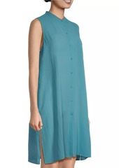 Eileen Fisher Silk Mandarin Collar Dress