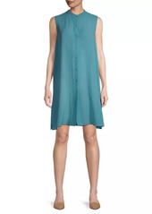 Eileen Fisher Silk Mandarin Collar Dress