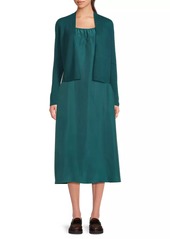 Eileen Fisher Silk Midi-Slipdress