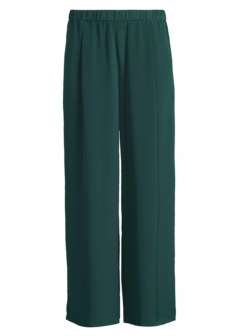 Eileen Fisher Silk Pleated Wide-Leg Pants