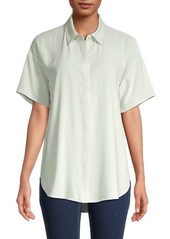 Eileen Fisher Silk Short-Sleeve Shirt