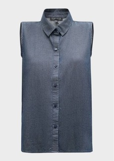 Eileen Fisher Sleeveless Organic Cotton Twill Shirt