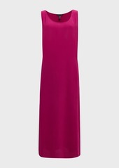 Eileen Fisher Sleeveless Scoop-Neck Crepe Midi Dress