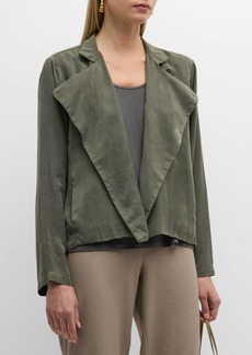 Eileen Fisher Stand-Collar Faux Suede Jacket