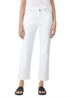 Eileen Fisher Straight Ankle Jean W/ Raw Edge In White