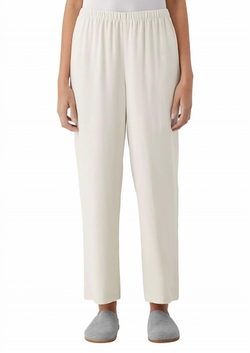 Eileen Fisher Straight Ankle Pant In Bone