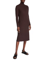 Eileen Fisher Straight Scrunch-Neck Long Sleeve Ribbed Dress