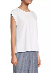 Eileen Fisher Stretch Cotton Cap-Sleeve Top