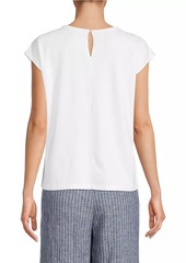 Eileen Fisher Stretch Cotton Cap-Sleeve Top