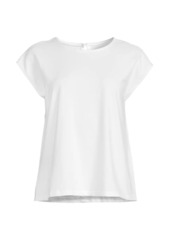 Eileen Fisher Stretch Cotton Cap-Sleeve Top