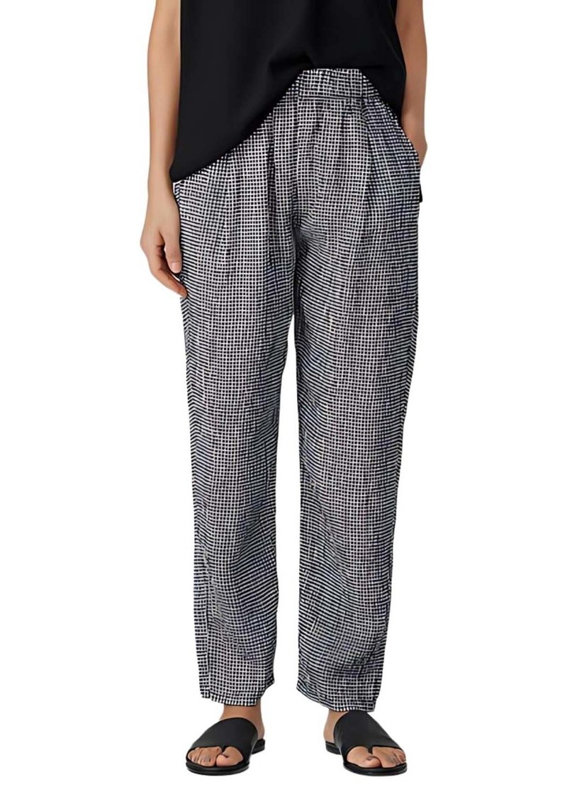 Eileen Fisher Tapered Pant In Black/white