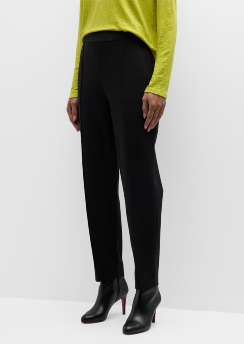 Eileen Fisher Tapered Pintuck Flex Ponte Ankle Pants