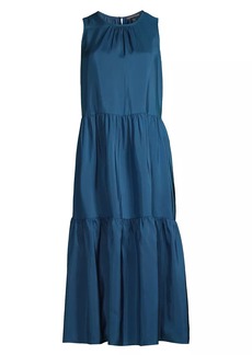 Eileen Fisher Tiered Silk Midi-Dress