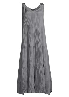 Eileen Fisher Tiered Silk Midi-Dress